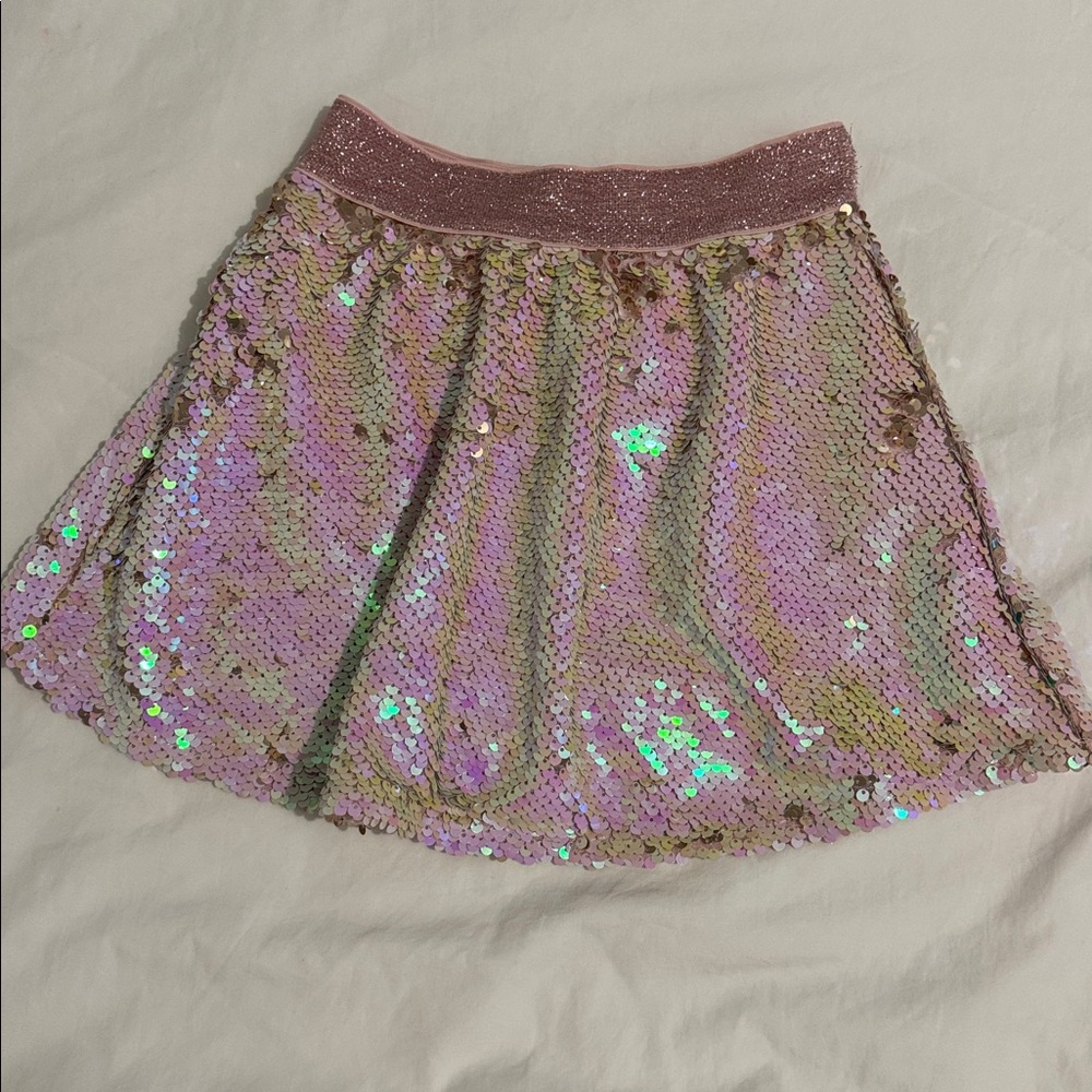 Pink Pearlescent Sequin Skirt